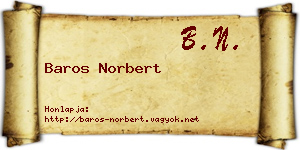 Baros Norbert névjegykártya
