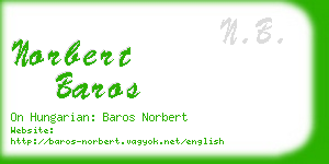 norbert baros business card